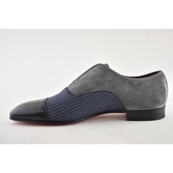 Christian Louboutin Mens Alpha Male Flat Black Grey Blue Dress Slip Loafer 43 10 main image 8